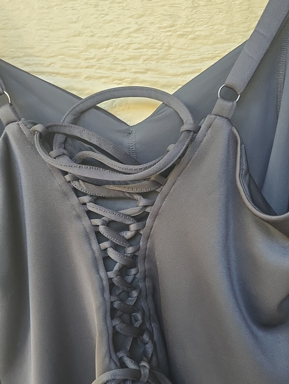 Torrid black scuba sweetheart bodycon lace up back dress nwt 3x - Picture 7 of 7